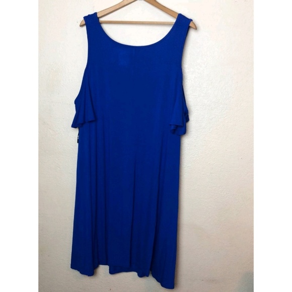 2/$25 City Streets Cobalt Blue Cold Shoulder Dress - Picture 2 of 3